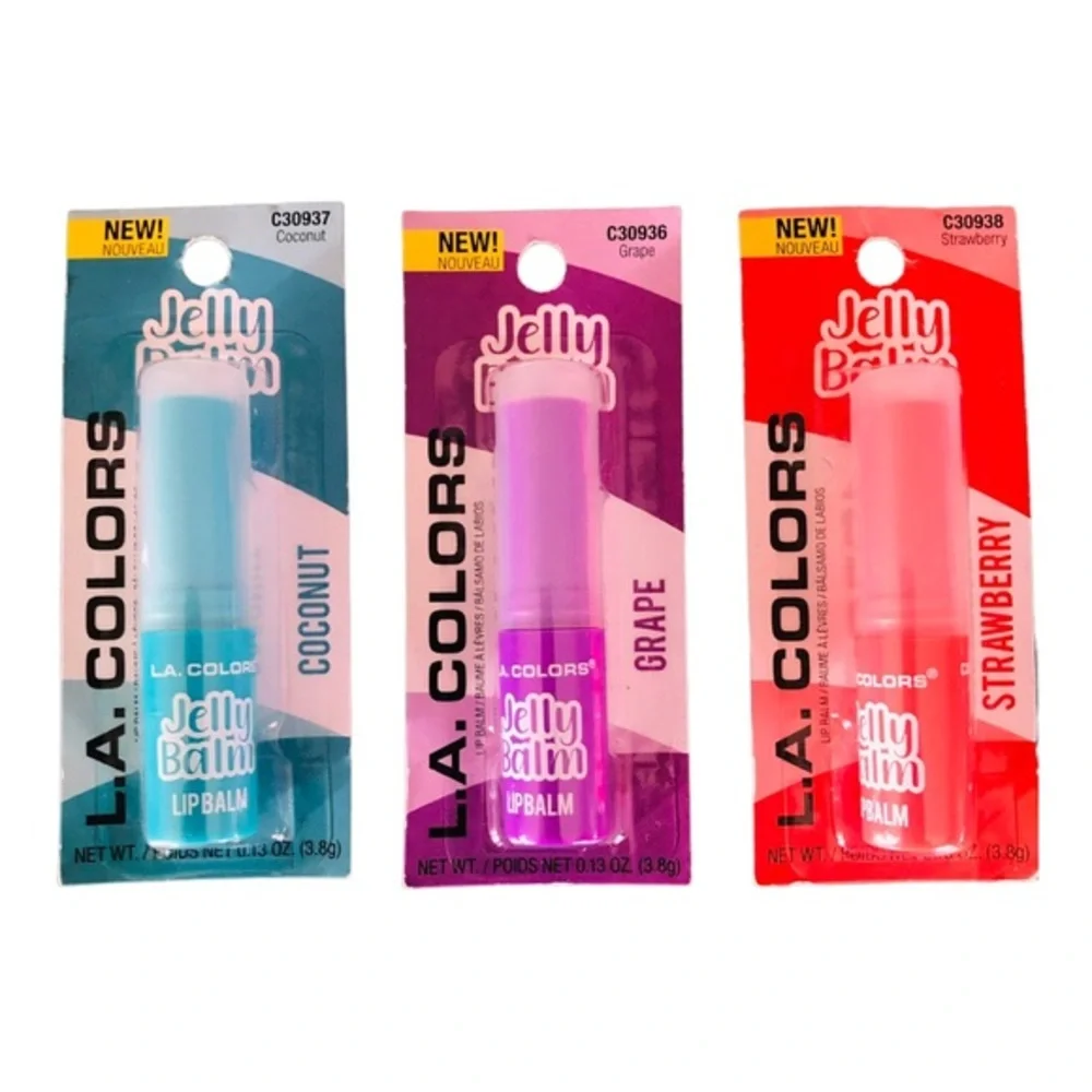 5pk scented jelly lip balms watermelon grape coconut strawberry cherry‎ flavor